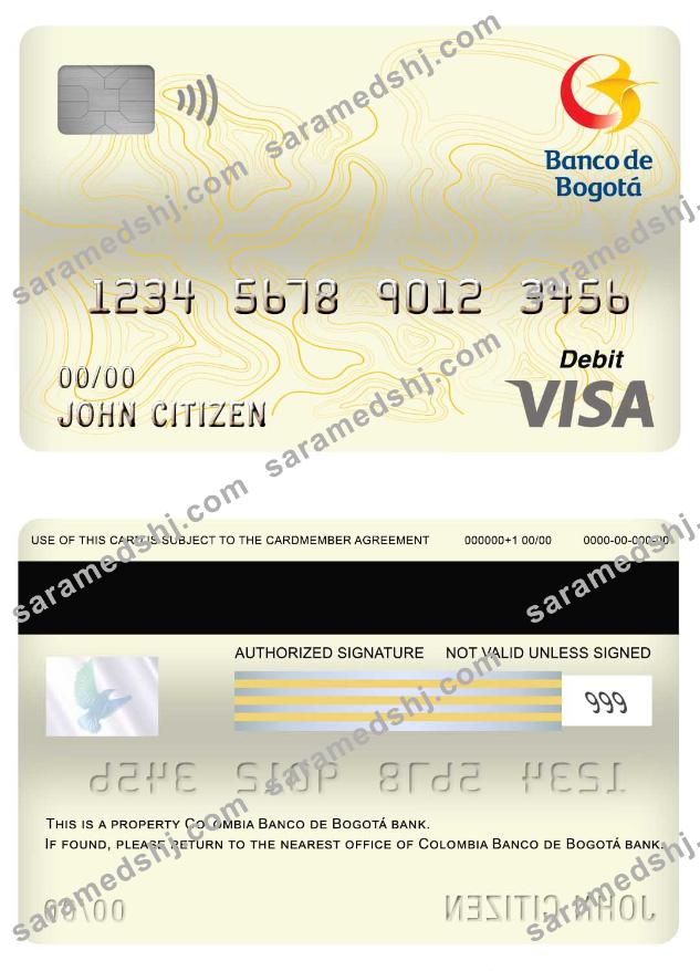 Colombia Banco de Bogotá bank visa debit card
